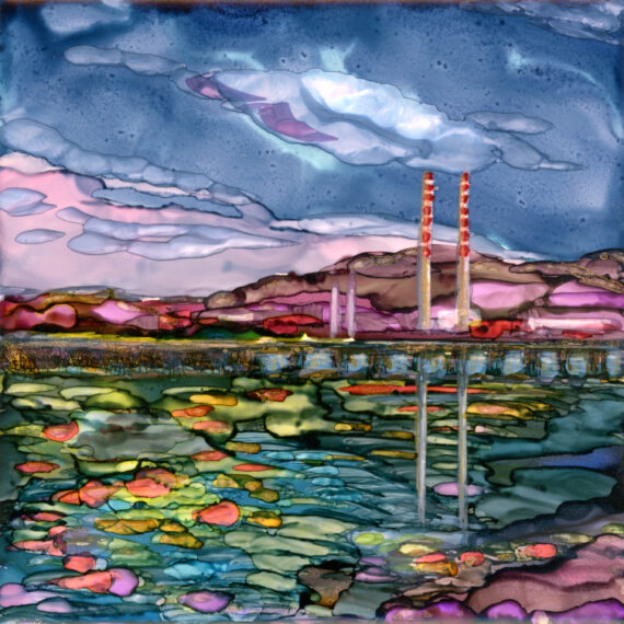 Alcohol Ink painting of Wooden Bridge in Clontarf