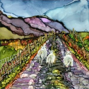 Susan O'Kelly Moody Hues Country Lane Alcohol Ink on Ceramic (1)