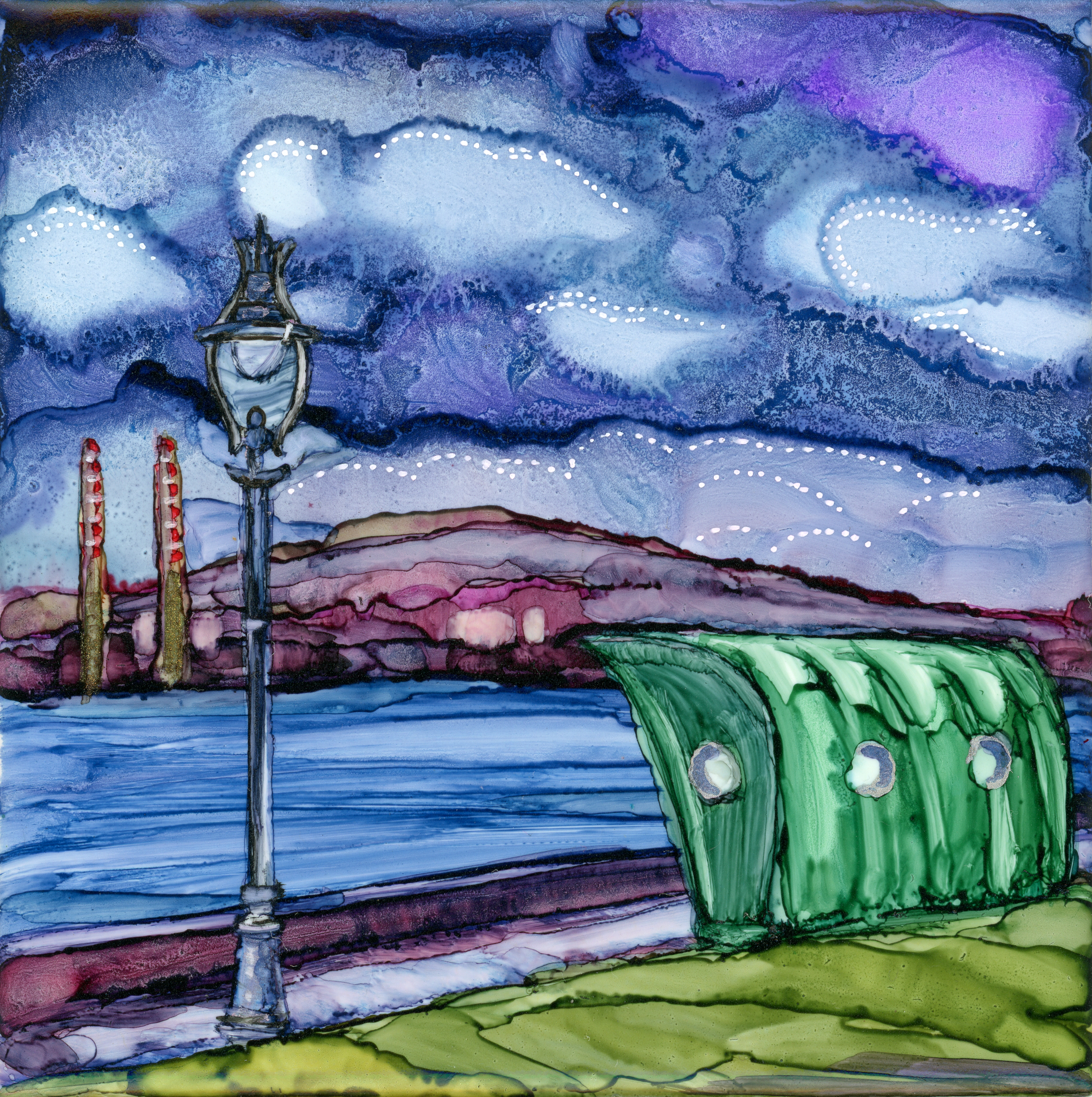 Shelter by Poolbeg Dusk Ink on Ceramic Art inspired by Ireland nature and surroundings Made with passion by Moody Hues